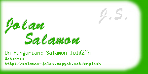 jolan salamon business card